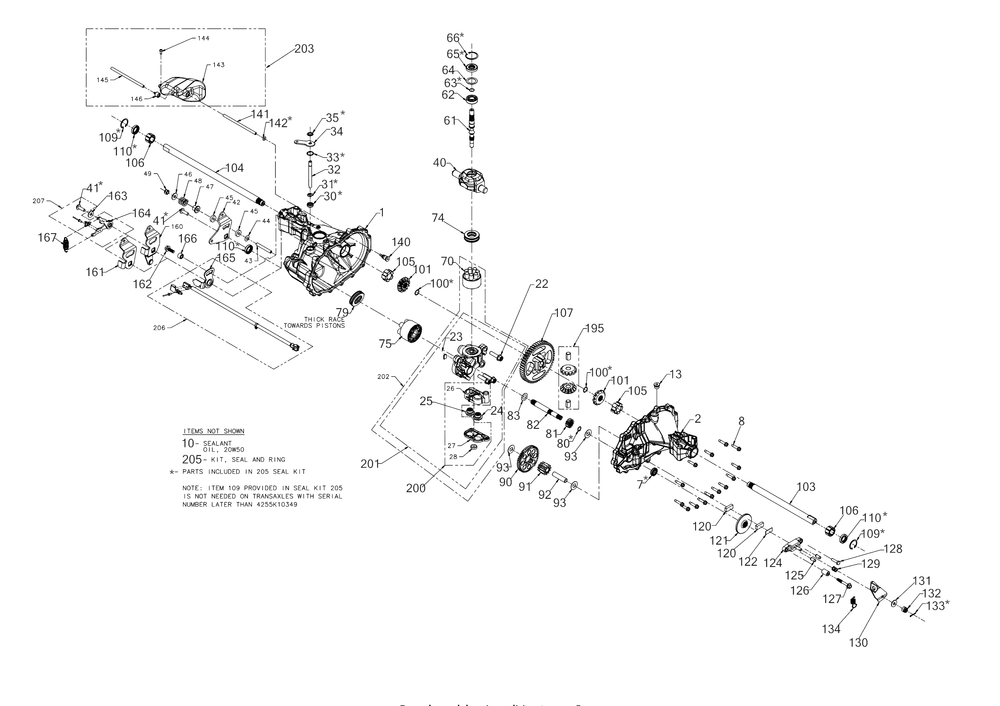 Transmission Diagram and Parts List for CC30H (13AC21JDA10)(2023) Cub Cadet Lawn Tractor Accessories